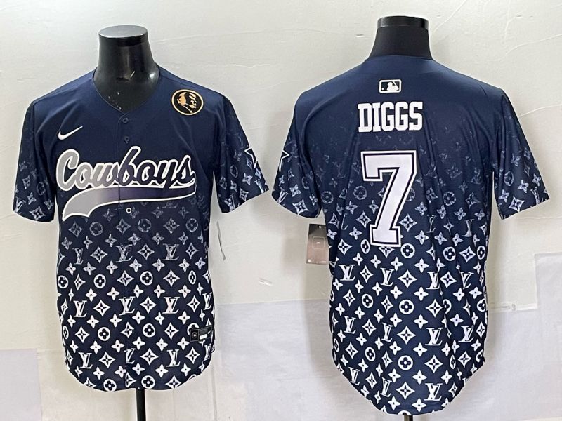 Men 2025 Dallas Cowboys #7 Diggs Drak blue Nike Limited NFL Jersey style 035->los angeles dodgers->MLB Jersey